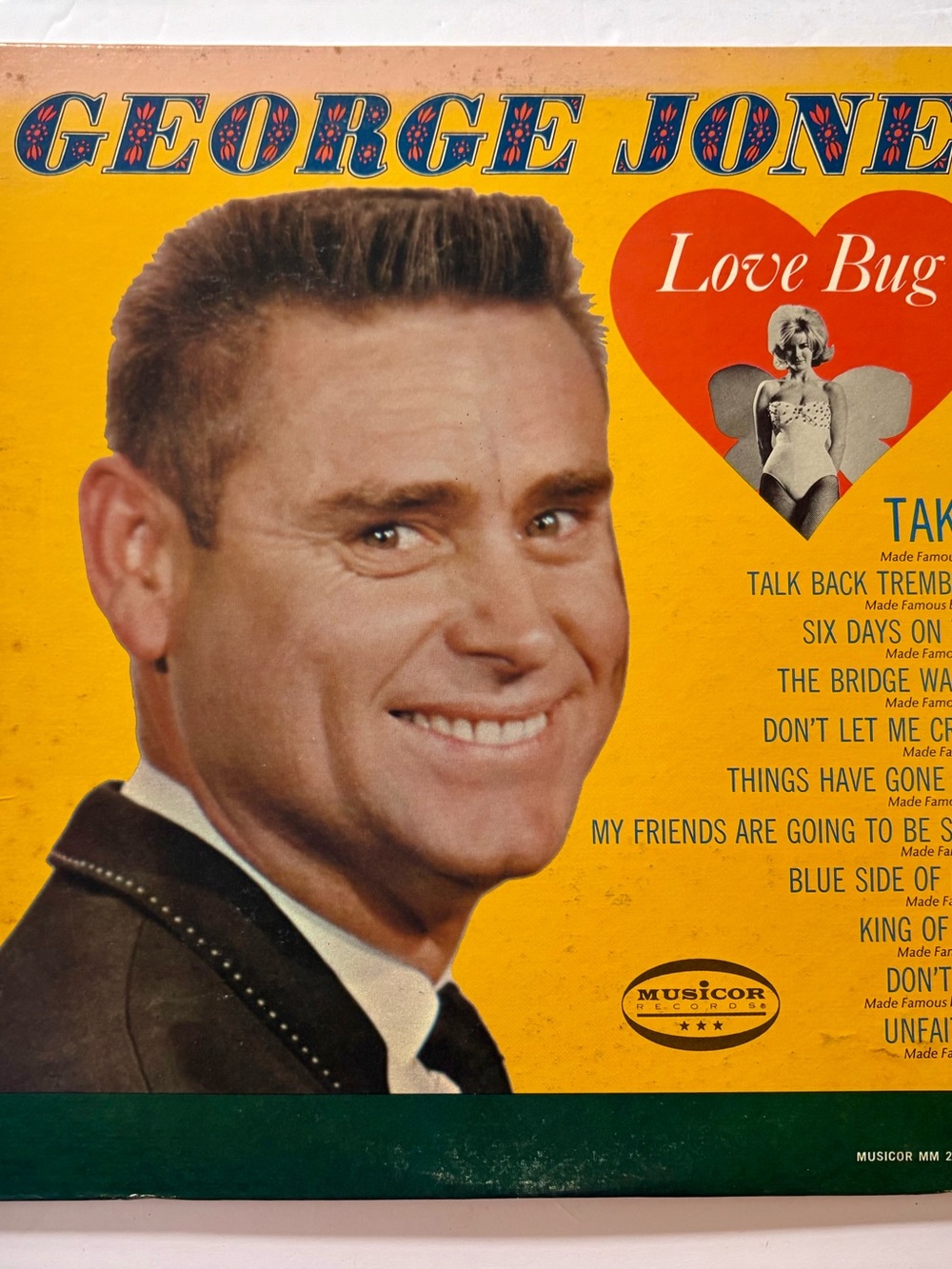 George Jones Love Bug 1967 Country LP Mono Musicor MM 2088 VG VG+